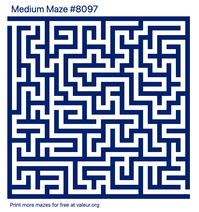 Free Printable Medium Maze number 8097