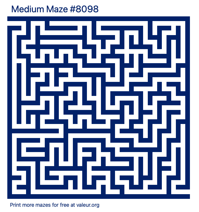 Free Printable Medium Maze number 8098