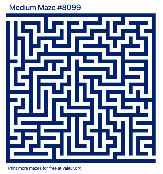 Free Printable Medium Maze number 8099
