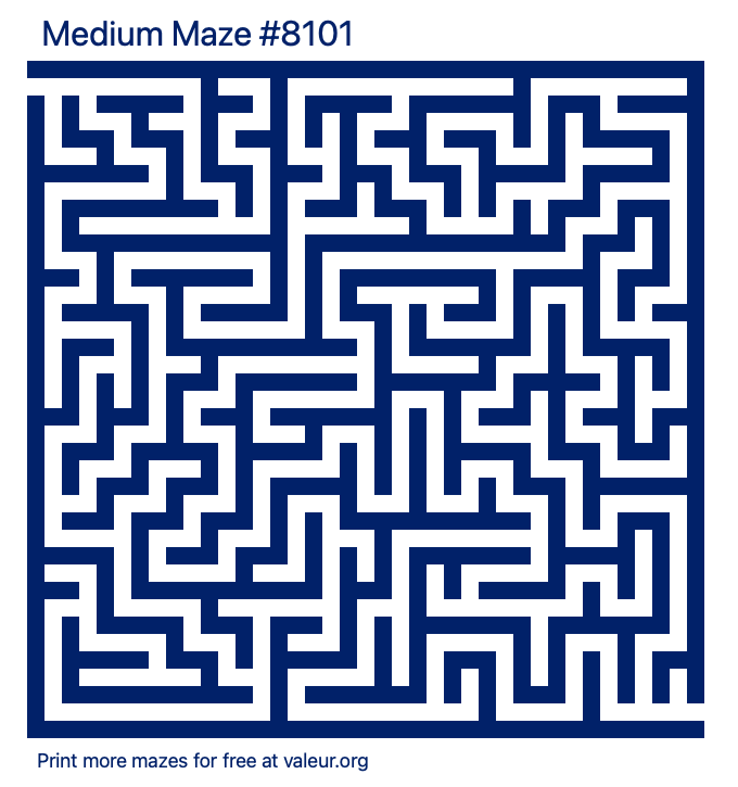 Free Printable Medium Maze number 8101