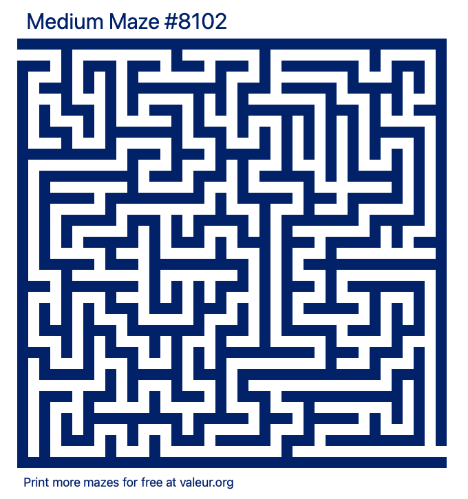 Free Printable Medium Maze number 8102