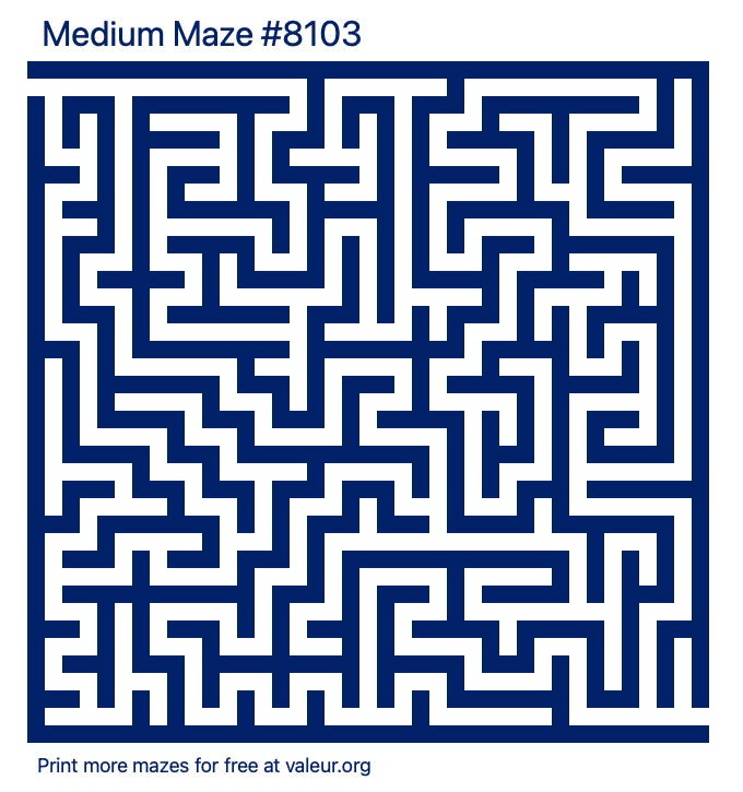 Free Printable Medium Maze number 8103