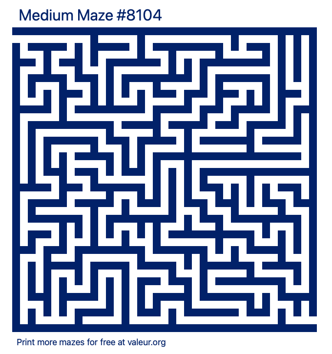 Free Printable Medium Maze number 8104