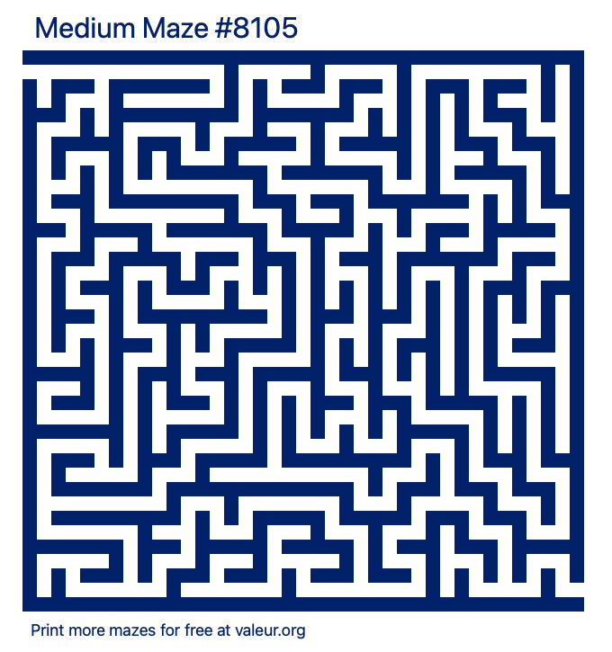 Free Printable Medium Maze number 8105