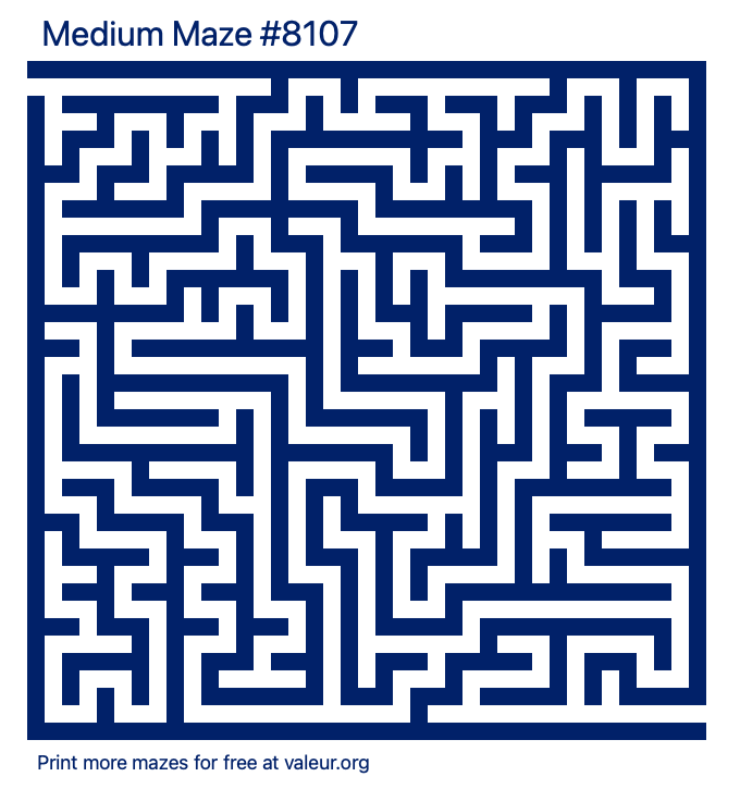 Free Printable Medium Maze number 8107