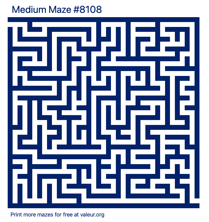 Free Printable Medium Maze number 8108