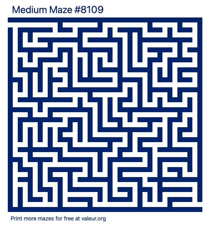 Free Printable Medium Maze number 8109