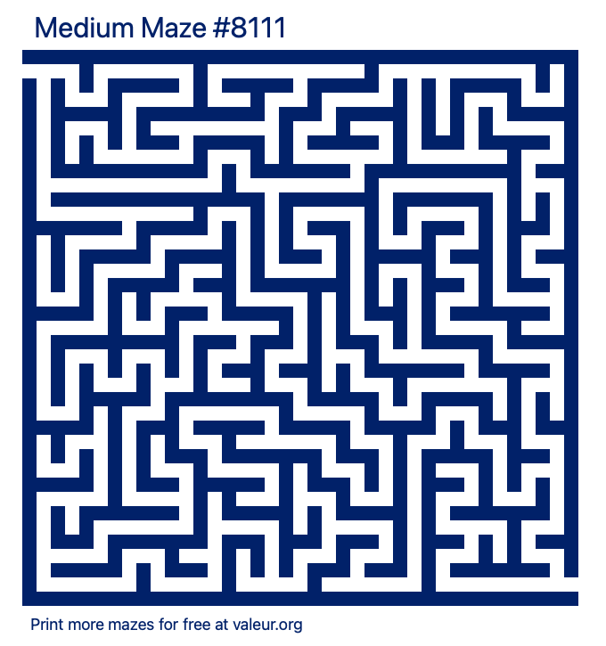 Free Printable Medium Maze number 8111