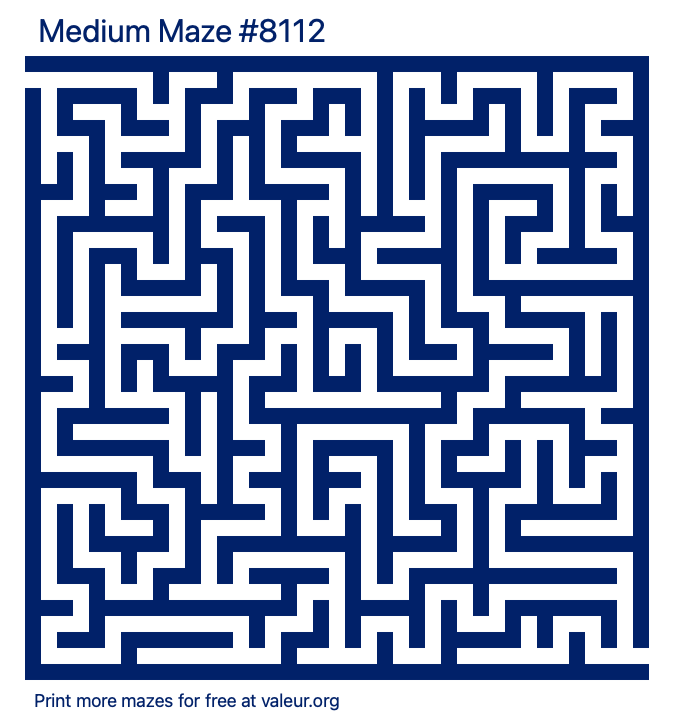 Free Printable Medium Maze number 8112