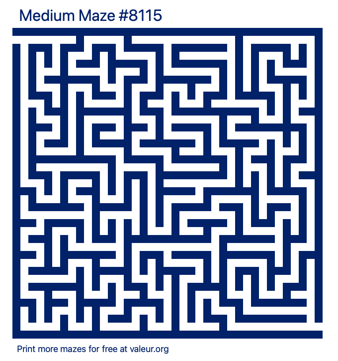 Free Printable Medium Maze number 8115