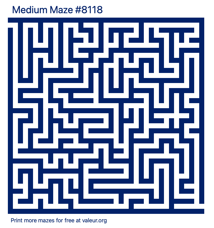Free Printable Medium Maze number 8118