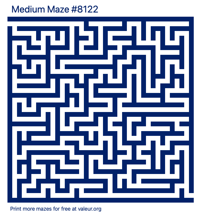 Free Printable Medium Maze number 8122
