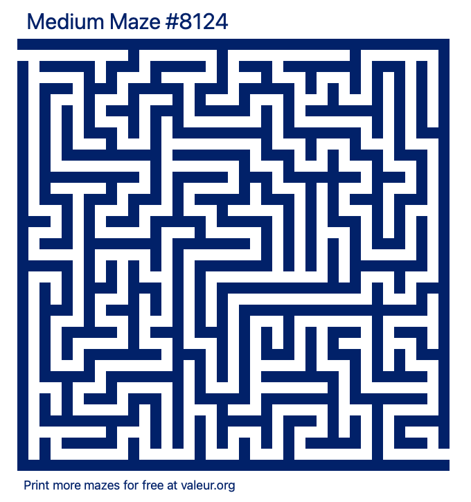 Free Printable Medium Maze number 8124