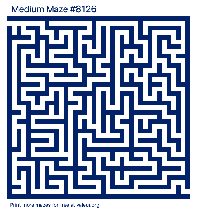 Free Printable Medium Maze number 8126