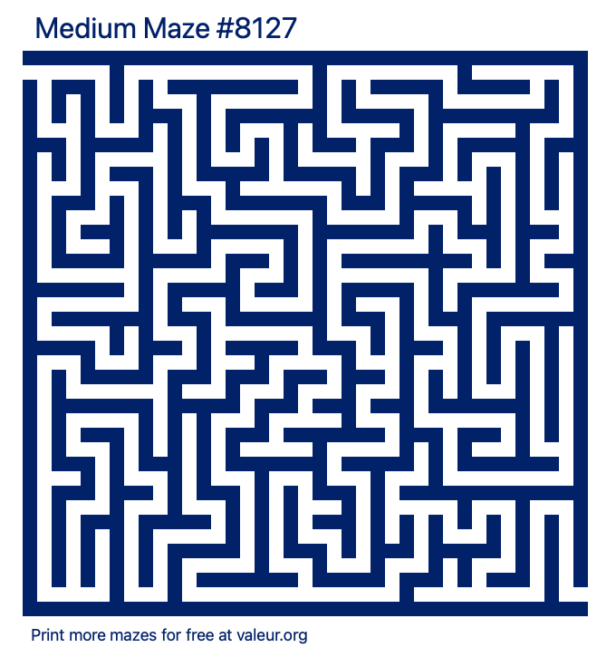 Free Printable Medium Maze number 8127