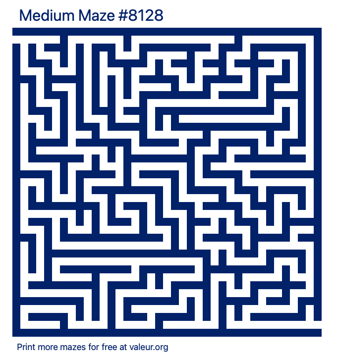 Free Printable Medium Maze number 8128