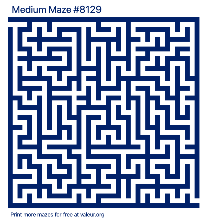 Free Printable Medium Maze number 8129