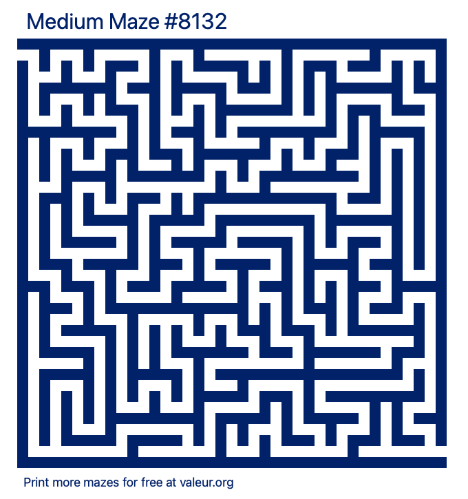 Free Printable Medium Maze number 8132