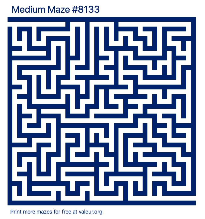 Free Printable Medium Maze number 8133