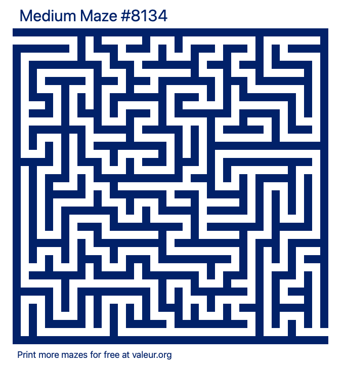 Free Printable Medium Maze number 8134