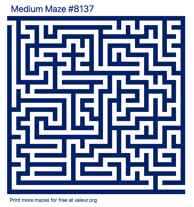 Free Printable Medium Maze number 8137