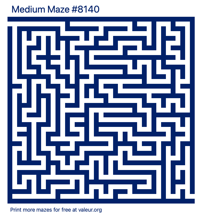 Free Printable Medium Maze number 8140