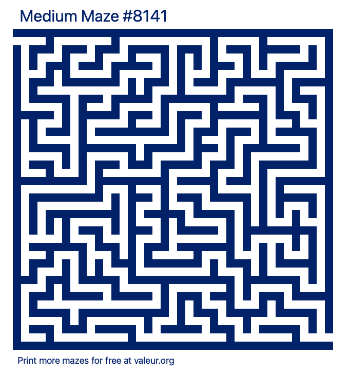 Free Printable Medium Maze number 8141