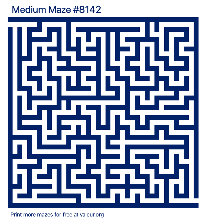 Free Printable Medium Maze number 8142