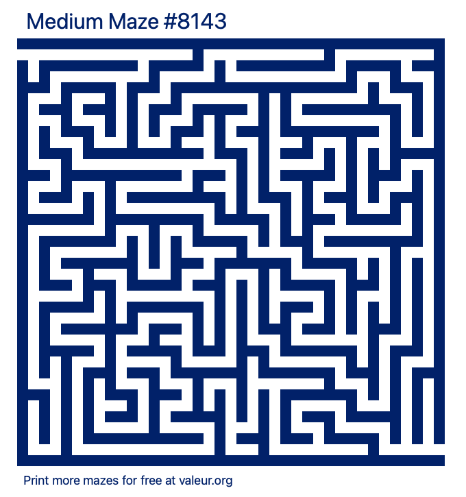 Free Printable Medium Maze number 8143