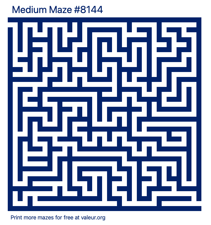 Free Printable Medium Maze number 8144