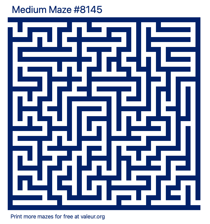 Free Printable Medium Maze number 8145