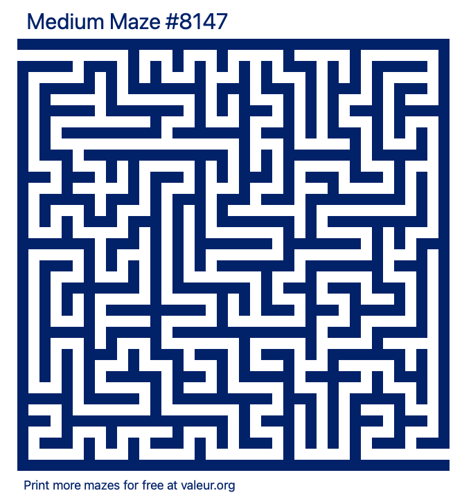 Free Printable Medium Maze number 8147