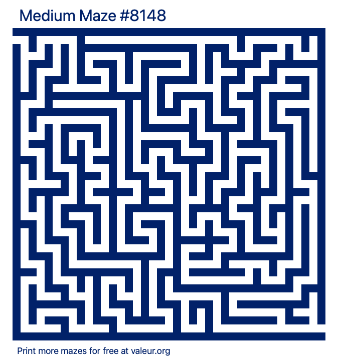 Free Printable Medium Maze number 8148