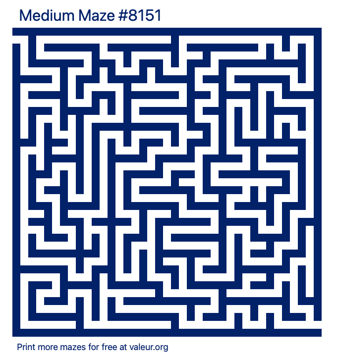 Free Printable Medium Maze number 8151