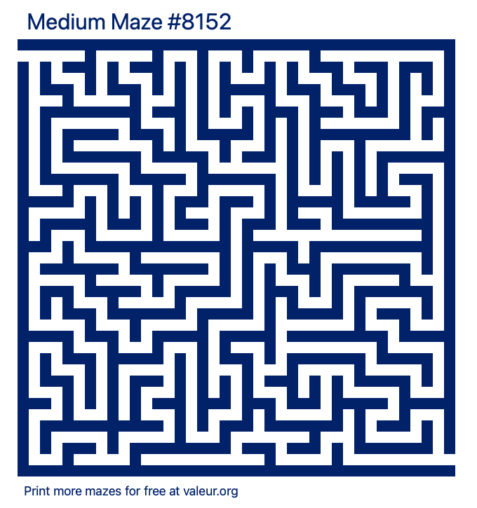 Free Printable Medium Maze number 8152