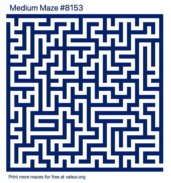 Free Printable Medium Maze number 8153