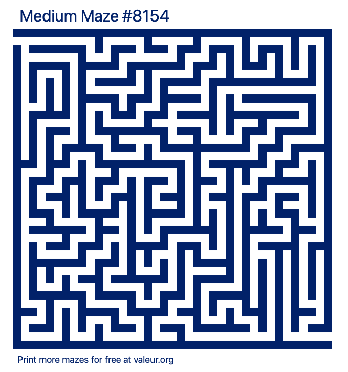 Free Printable Medium Maze number 8154