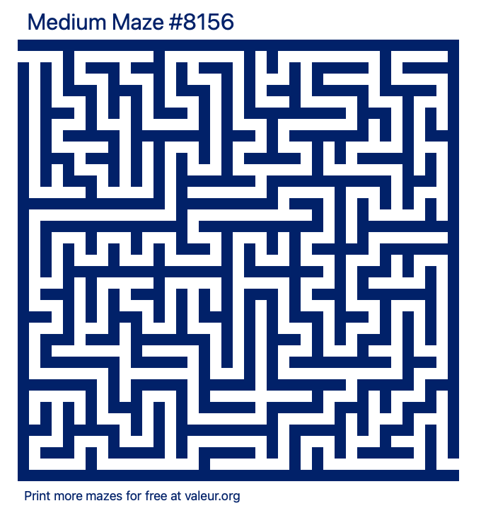 Free Printable Medium Maze number 8156