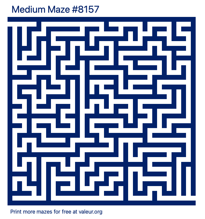 Free Printable Medium Maze number 8157