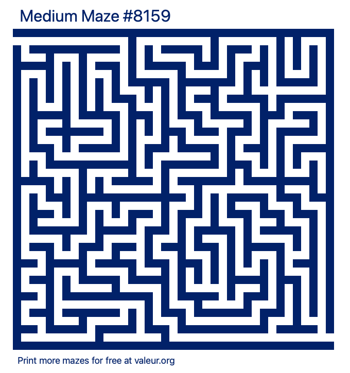 Free Printable Medium Maze number 8159