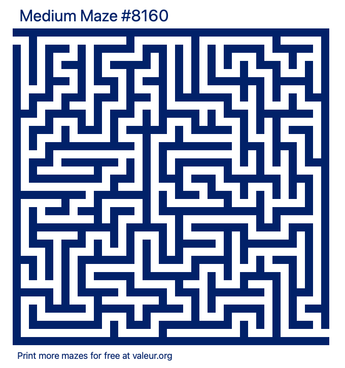 Free Printable Medium Maze number 8160