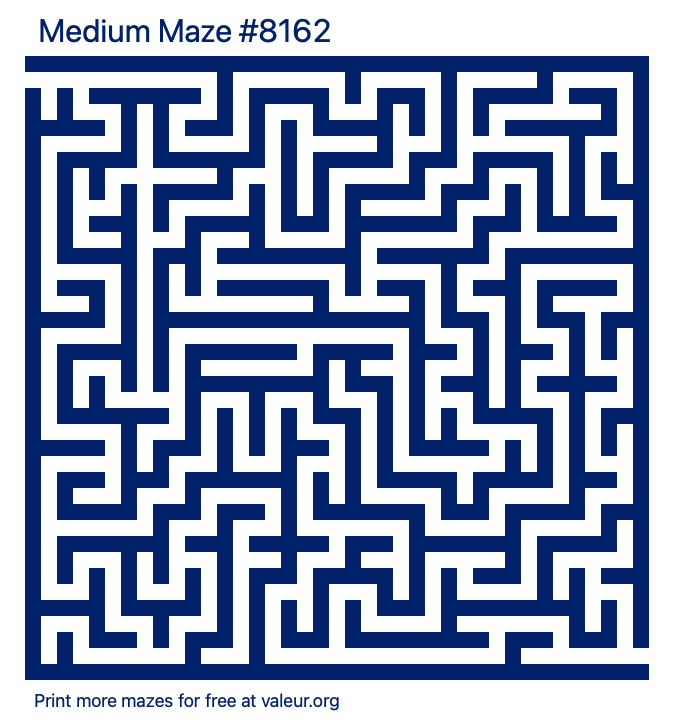 Free Printable Medium Maze number 8162