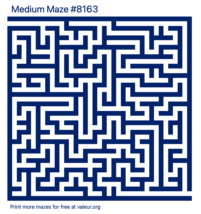 Free Printable Medium Maze number 8163