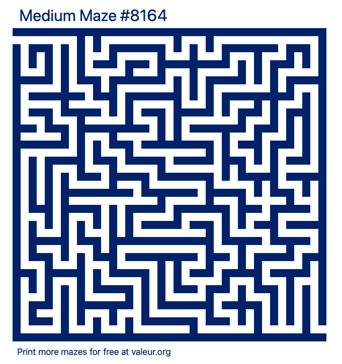 Free Printable Medium Maze number 8164