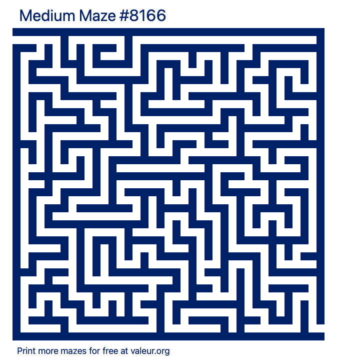 Free Printable Medium Maze number 8166