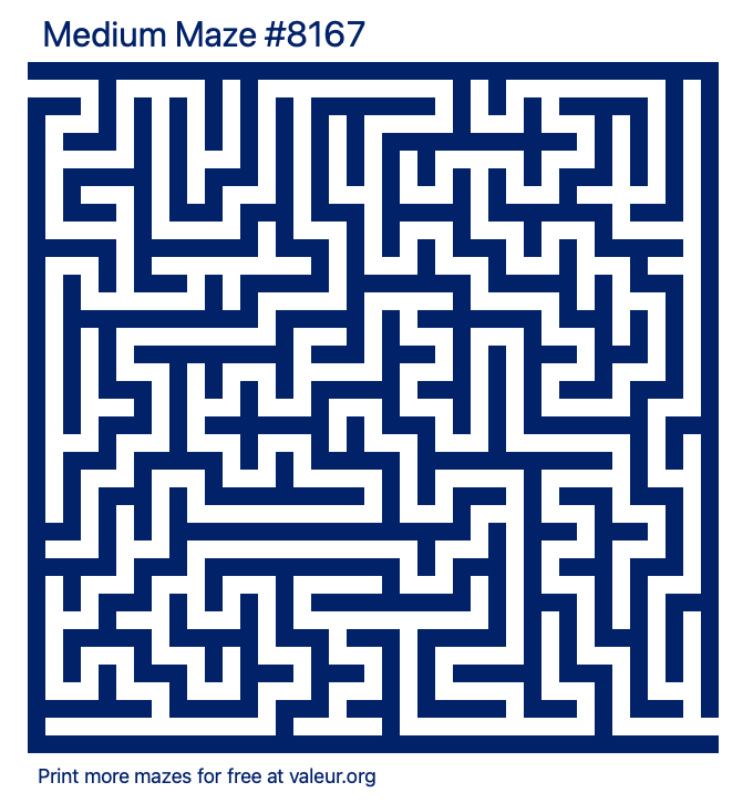 Free Printable Medium Maze number 8167