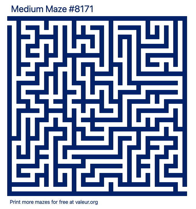 Free Printable Medium Maze number 8171