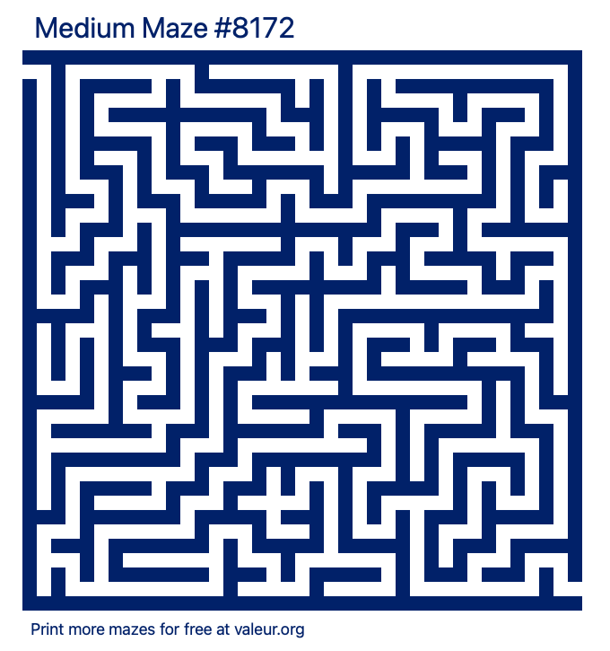 Free Printable Medium Maze number 8172