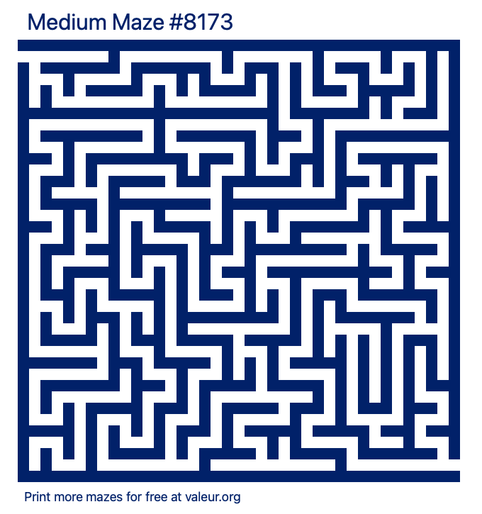 Free Printable Medium Maze number 8173