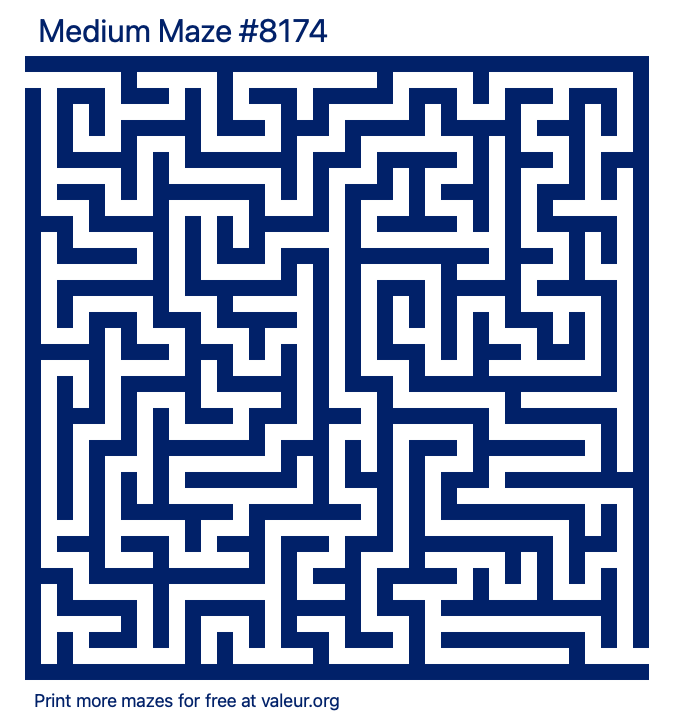 Free Printable Medium Maze number 8174